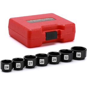 EMENTOL 7PCS 3/8 Drive Low Profile Oil Filter Socket Set, 24mm-36mm