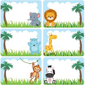 Lucleag 180 PCS Ocean Animals Name Tags Stickers, Self Adhesive Cute Under The Sea Animal Name Labels for Back to School Classroom Kids Students Cubby Locker Clothes, 2x3 inch