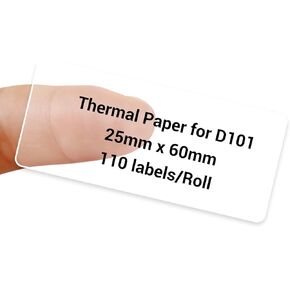 NIIMBOT D101 Labels, 0.79'' x 1.57'' (20x40mm) Thermal Sticker Label, Waterproof, Oil-Proof and Tear-Proof Self-Adhesive Barcode Labels for NIIMBOT D101 Label Maker, 1 Roll of 155 Papers(Clear)