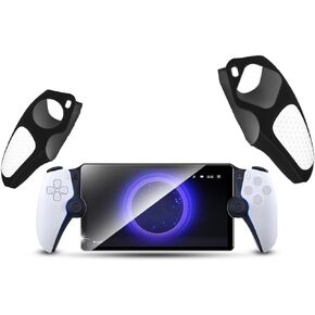 Case for Sony Playstation Portal, Silicone Shock-Absorption Anti-Fingerprint Scratch Resistant Cover Case for Playstation Portal - Black (Black)