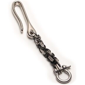 Ruth&Boaz Beltloop Keychain Keyholder Stainless Steel/Solid Brass Blockchain With Solid Brass U Hook & Trigger Swivel Hook