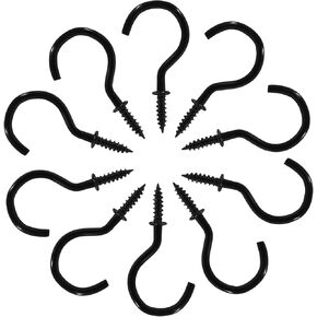 60 Pcs 1-1/4 Inch Screw Hooks, Nickel Plated Metal Ceiling Wall Cup Hook for Hanging, Black in Saudi Arabia