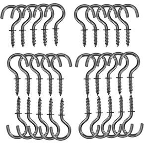 50 قطعة خطاف السقف المسمار في السنانير كأس معدني السنانير للخشب جدار السقف المسمار في السنانير لتعليق مفتاح المجوهرات أسود 1 بوصة in Kuwait
