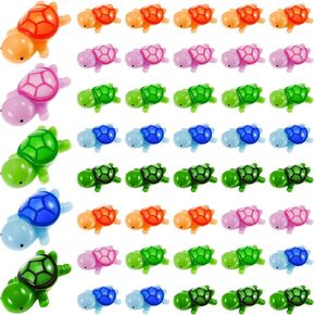 60 Pcs Turtle Figure Sea Turtle Miniature Figurines Mini Figurines in Bulk Multicolor Sea Figure for Ocean Animal Figurines DIY Home Garden Birthday Party Favor Decoration