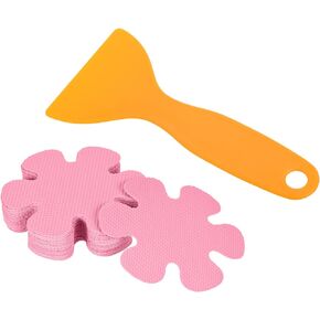 PATIKIL Non Slip Bathtub Stickers 3 Inch Dia, 20 Pack Safety Shower Treads Adhesive Decal Flower Shape with Scraper for Stairs Tub Shower, Pink