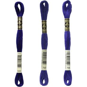DMC 6-Strand Embroidery Cotton Bundle - Royal Blue Color Family - 3 Skeins of Thread - 8.7yd Skeins in Saudi Arabia
