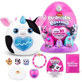 Rainbocorns Eggzania Mini Mania Axolotl Plush Surprise Unboxing with Animal Soft Toy, Idea for Girls with Imaginary Play by ZURU