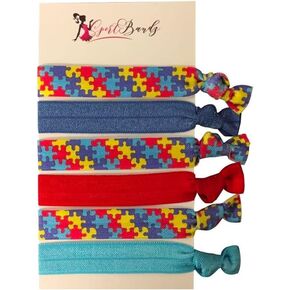 Autism Hair Ties, Autism Accessories, Autism Awareness Jewelry, Autism Puzzle Piece Hair Ties, Autism Gift for Girls