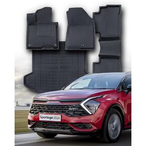 4 PCS 2024 2023 for Kia Sportage Floor Mats, XPE All Weather Protection Waterproof Anti-Slip Front & 2nd Seat & Rear Trunk Mat, Car Accessories in Saudi Arabia