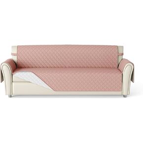 أغطية أريكة Loveseat مقاومة للماء، غطاء أريكة قابل للغسل مع أشرطة مطاطية غير قابلة للانزلاق للأطفال والكلاب والحيوانات الأليفة (مقعد صغير، أخضر رمادي/عاجي)