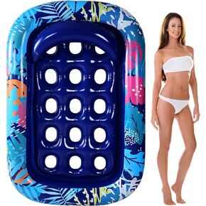 Pool Floats Adult - Pool Lounger Float, 66" x 43.3" Inflatable Pool Floats Adult with Headrest, Pool Floaties for Swimming Pool, Non-Stick PVC Material
