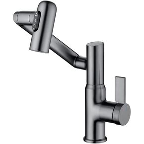 Lefton Rotatable Bathroom Faucet with Temperature Display (Batteries-Free), 3 Water Modes, Brushed Nickel, BF2204-0