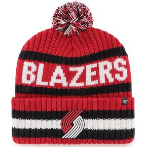 '47 NBA Unisex-Adult Primary Logo Bering Cuffed Knit Pom Beanie Hat (Portland Trail Blazers Red)