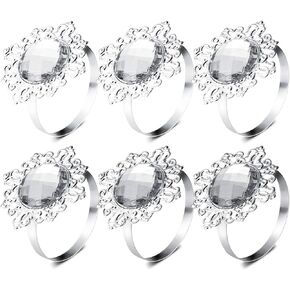 VORCOOL 12pcs Acrylic Napkin Rings Napkin Holders Wedding Banquet Dinner Decoration (Golden)