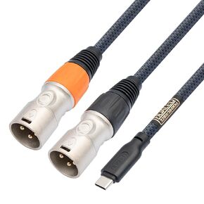 6.6Ft USB C to XLR Male Stereo Audio Cable,USB C to XLR for iPhone 15,32Bit/384Khz Phone to XLR Male Amplifier Audio Cable,Mobile Phone USB c Connection Active Speaker