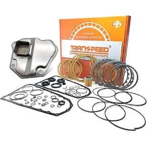 TRANSPEED JF011E RE0F10A F1CJA CVT Automatic Transmission Rebuild Kit, Auto Master Rebuild Kit With Oil Filter Clutch Steel Plates for Nissan Altima Rogue Sentra Jeep Compass Citroen Dodge
