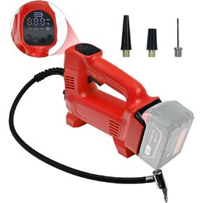 Cordless Tire Inflator Air Compressor for Milwaukee M18 18V Battery, 150PSI Max Portable Air Pump with Digital Pressure Gauge& 3 Nozzle for Car Tires,Trucks,Motorcycles,Ball