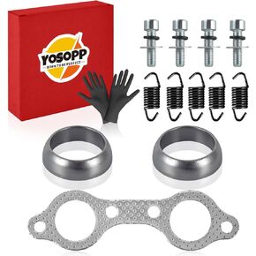 Exhaust Muffler Kit for Polaris Sportsman & Frontier - Includes Gasket, Seal & Spring - 600 700 800 MV7 2002-2006 Models - OEM# 5811511 3610047.Black spring anti-rust
