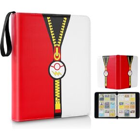 حافظة بطاقات تجارية مكونة من 9 جيوب، حامل بطاقات تجارية يناسب 900 بطاقة مع 50 غلاف قابل للإزالة، متوافق مع بطاقات متنوعة (أحمر) in Kuwait