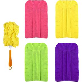 Duster Refill Compitable with Swiffer Duster Extended Handle - Reusable Heavy Duty Dusters Refills 360 for Swiffer Duster Handle & Super Extender Handle, 4 Pack (Handle is Not Included)