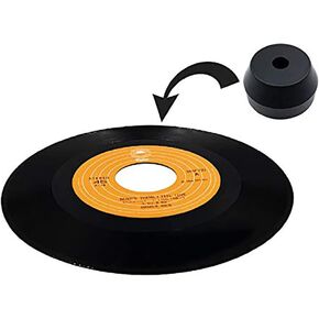 45 RPM Black Adapter Durable Solid Aluminum Center Adapter for 7 inch Records Vinyl 1