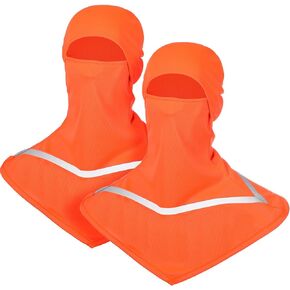 2 Pcs Summer Balaclava Face Mask Long Neck Cover for Men with Reflective Strip Sun Protection Cooling