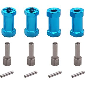 4Pack Vgoohobby 12mm Aluminum Wheel Hex Hub 25mm Offset Extension Hex Drive Adapter Combiner Coupler Compatible with Axial Scx10 D90 Wraith CC01 1/10 RC Crawler Car,Blue