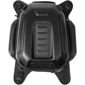 Rhinowalk Motorcycle Tank Bag, 15-18L Expandable Motorcycle Storage, Waterproof All Weather-Carbon Fiber Black