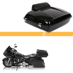 ECOTRIC 5.5" Razor Tour Pack Trunk Luggage w/Backrest Compatible with 2014-2022 Harley Davidson Touring Models Trunk Tail Box