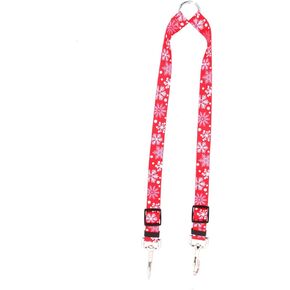 Yellow Dog Design Red Snowflakes Coupler Dog Leash, Medium-3/4 Wide and 12 to 20" Long