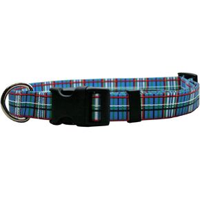 Tartan Pink Dog Collar - Size Extra Small 8" to 12" Long - Made In The USA