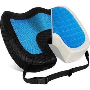 وسادة مقعد معززة من جل جل التبريد، جل وسادة مقعد من الإسفنج الذكي لتخفيف آلام الظهر والعصعص وعرق النسا - وسادة كرسي تقويم العظام لدعم أسفل الظهر في مقعد السيارة لكرسي المكتب in Kuwait