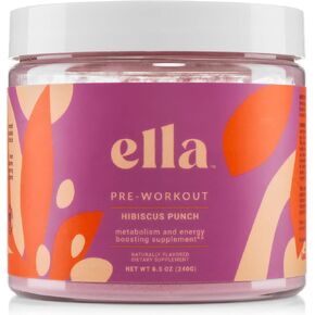 Naked Nutrition Ella Pre Workout Powder, Hibiscus Punch Amino Energy with Vegan BCAA Amino Acids, Natural Caffeine, Preworkout Boost for Men & Women, 30 Servings
