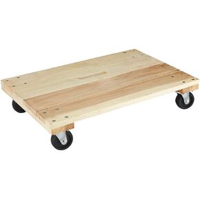 24-370 24in. x 16in. 1000 lb. Capacity Hardwood Solid Deck Dolly with Carpet