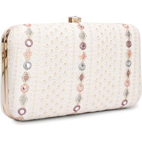 Hand Crafted Designer Box Clutch For Women, Zari Embroidery Clutch For Women/Hand Clutch For Women