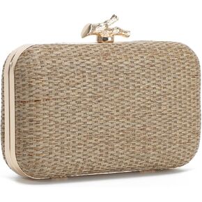 SUKUTU Women Straw Evening Bag Handwoven Clutch Purse Wedding Party Summer Beach Handbag Crossbody Bag in Kuwait