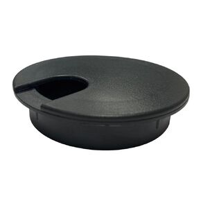 3inch Black Round Desk Grommet Desk Cord Organizer Premium Vertical Tapered Grooves Design - 1 Pc