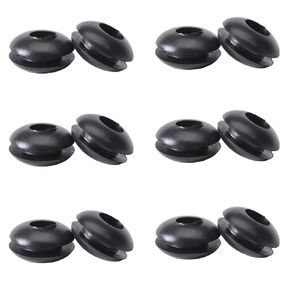 Fielect Rubber Grommet 100Pcs 16mm Inner Dia Oil Resistant Armature Rubber Grommets for Wiring Cable Black