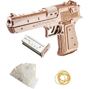 MU لغز خشبي للكبار نسر الصحراء الخشب المطاط الفرقة بندقية المدافع بناء، AK47 مسدس مسدس اللعب 3D الألغاز المعدنية نموذج مجموعات، مسدس DIY مجموعات عيد الميلاد عيد ميلاد الرجال هواية الهدايا ديكور مكتب