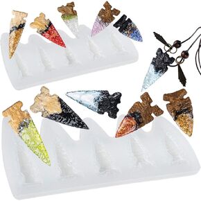 Arrowhead Resin Silicone Molds for Jewelry Making Necklace Pendant Charms Earrings 10-Cavity Height 1-1.8inch Small