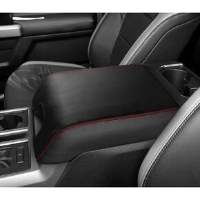 DEYTOP Center Console Cover for Ford F150 2015-2020 & F250 F350 F450 2017-2022 Accessories Console Armrest Cover for Ford Expedition 2018-2024 Armrest Protector (Black with Black Stitches, 2015-2020)