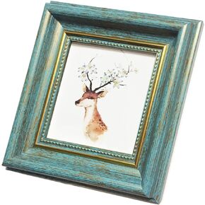 3.5x3.5 Picture Frame Blue Square Photo Frame The Overall Size 5.5x5.5 Picture Frame Desktop Display Mount on the wall.Plexiglass Panel (not Glass), Plastic Packaging (not Carton Packaging).
