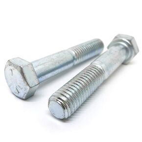 (100 Pieces) 1/4-20x1-1/4" Grade 5 Hex Head Cap Screws Bolts UNC Coarse Partial Threads Zinc Clear