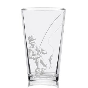 THE BIG FISH Engraved Beer Pint Glass | Great Gift Idea for Fishing Enthusiasts, Rivers, Lakes, Ponds, Nature Lovers and Water Adventurers!