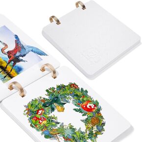 Lightwish Square Watercolor Journal,Cold Press,140lb/300gsm,Acid-Free,100% Cotton Watercolor Paper Sketchbook,20 Sheets,5.12 * 5.12 in,Ideal for Artists and Students