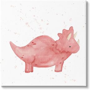 Stupell Industries Pink Triceratops Dinosaur Animal Canvas Wall Art, Design by Lucille Price