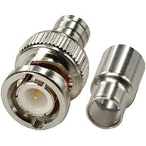 100 Pack Lot - RG59 2pc Coax Coaxial BNC Crimp On Male Connector Plug Ends CCTV