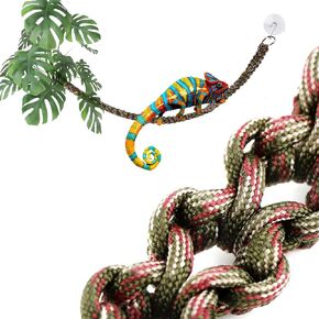 Abizoo Gecko Climbing Branch 23'' Length,Hermit Crab Toy Chameleon Case Accessories,2 Piece Snake Habitat Terrarium Decor Vine with Suction for Chameleon Tank Frog Gecko Reptile Jungle Decor Vines