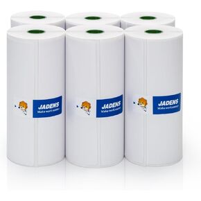 JADENS 6 Rolls Thermal Label Paper, 4×6'' Compatible with C10