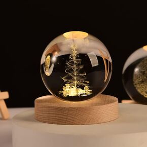 80mm Crystal Ball for 3D Laser Engraved Miniature Christmas Tree Glass Globe Crystal Craft Sphere Christmas Decor Gift Ornament